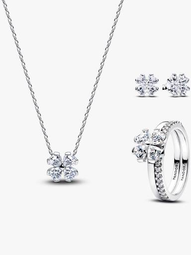 Conjunto de Regalo Completo Trébol de la Suerte Brillante de Pandora Timeless