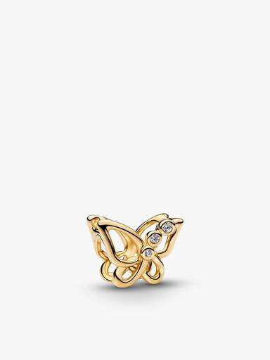 Conjunto de Regalo Pulsera Corazón y Charms Mariposa y Tulipán en Filigrana
