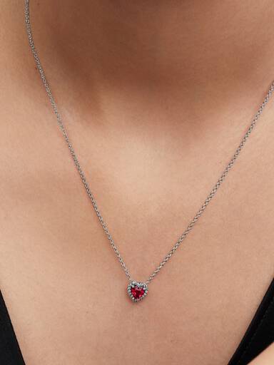 Collar Corazón Elevado Rojo
