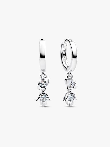 Talisman sterling silver hoop earrings with 0.20 ct TW G-I VS+ round brilliant very good cut lab-grown diamonds