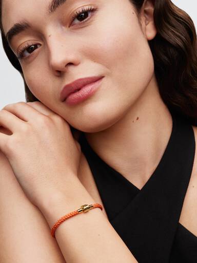 Pulsera Cordón Naranja Brillante