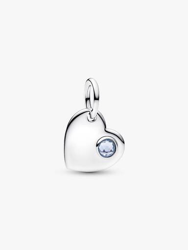 Charm Colgante Grabable Gema Azul Agua