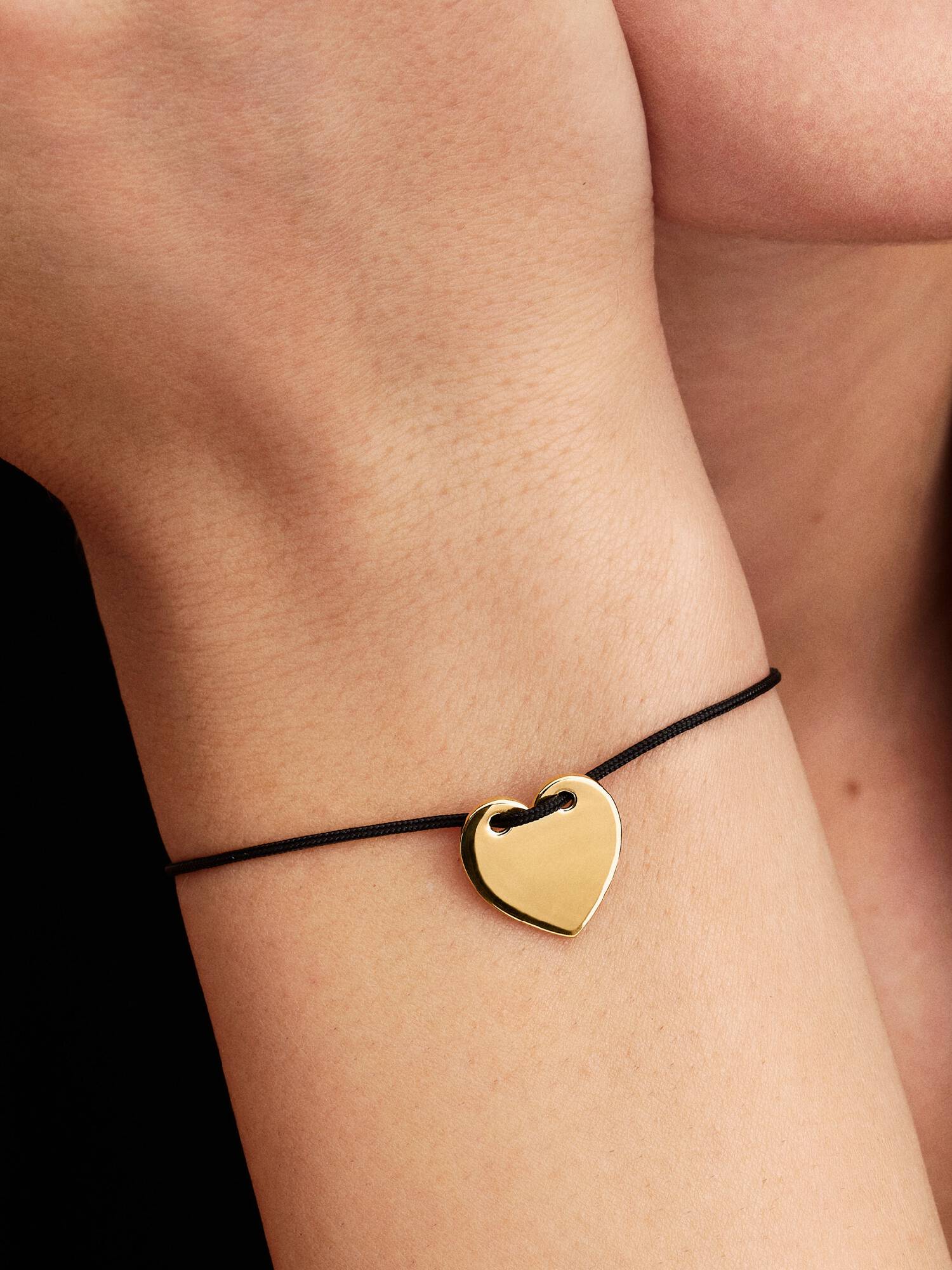 Pulsera Grabable Cordón Negro con Cierre Deslizante