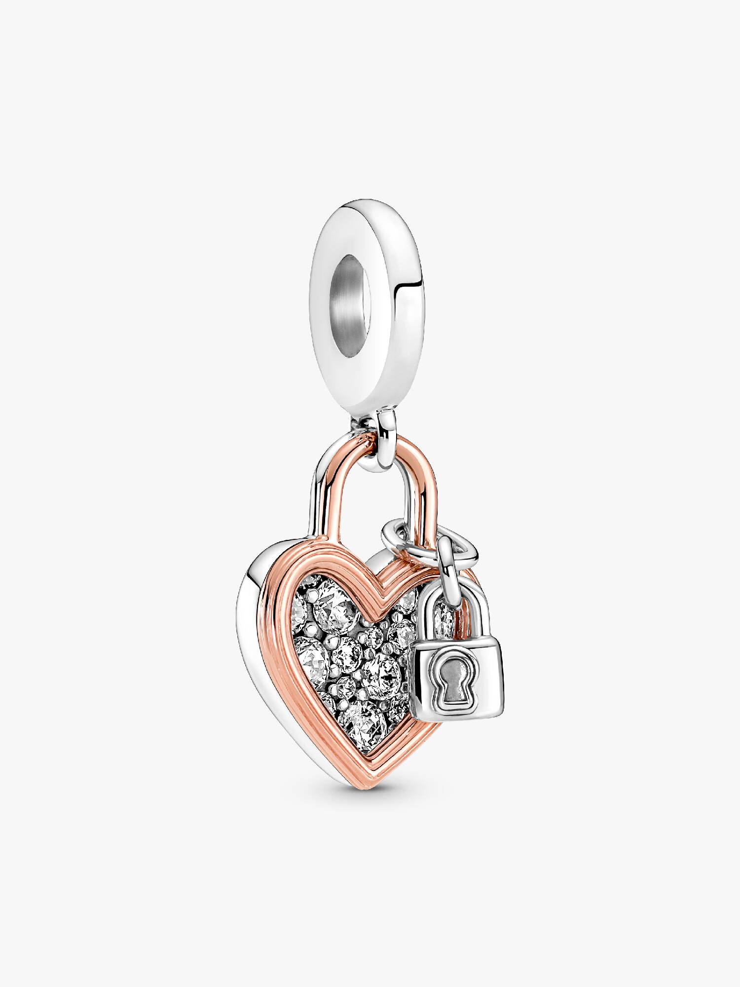 Charm Colgante Doble Candado Corazón