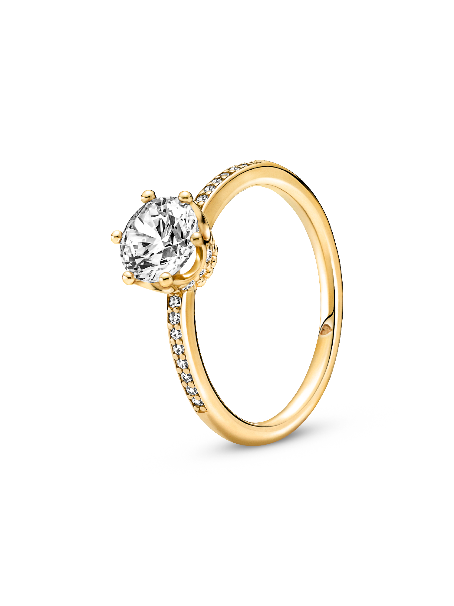 Anillo Solitario Corona Brillante Transparente