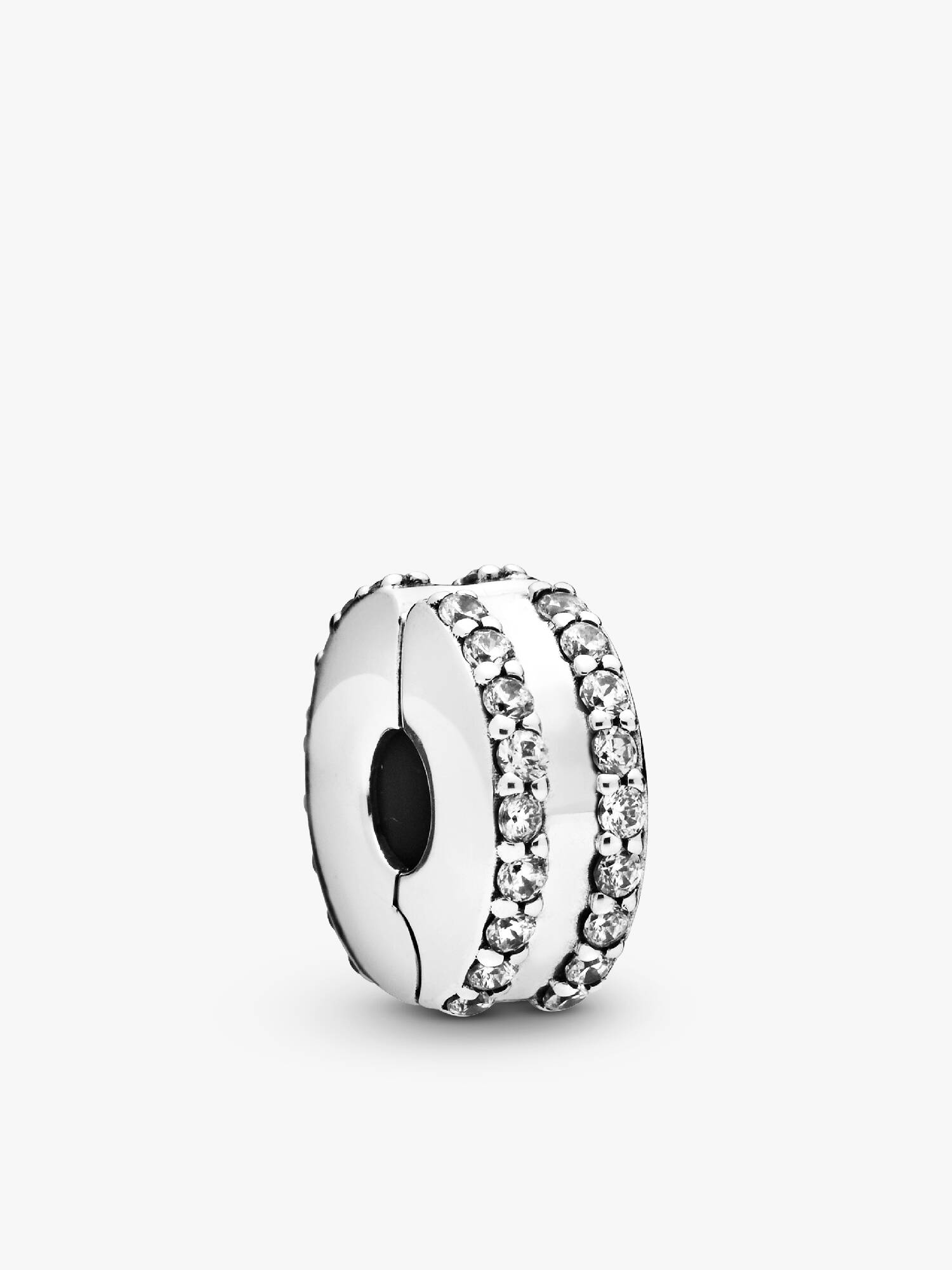 Charm de Clip Doble Línea en Pavé