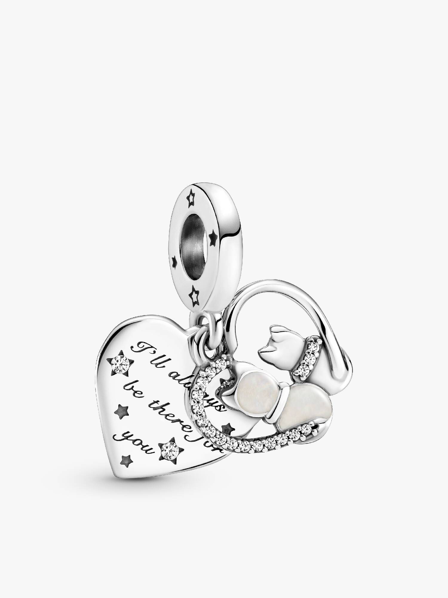 Charm Colgante Gatos y Corazones
