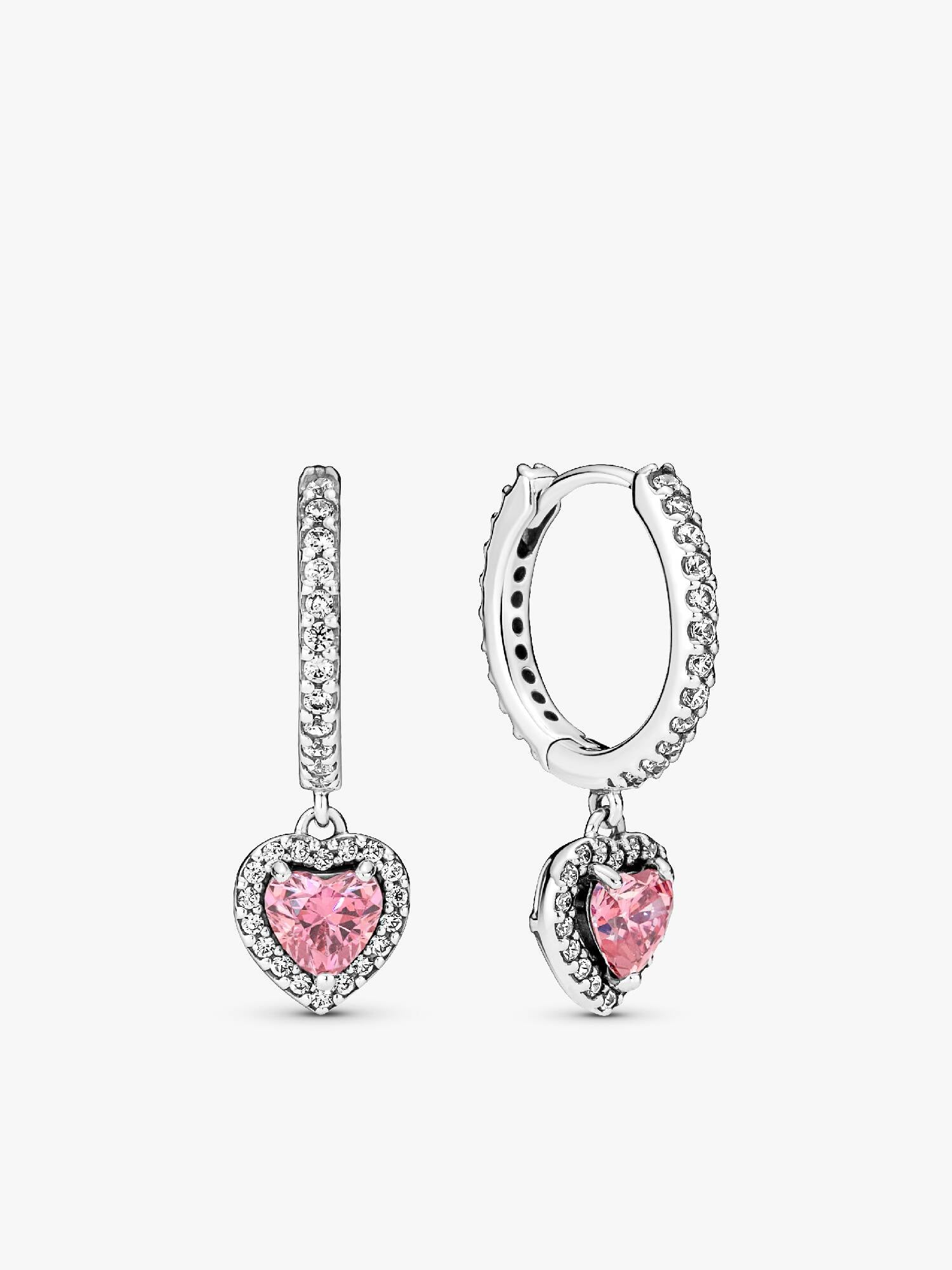 Pendientes de Aro Corazón Halo Brillante