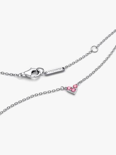 Collar Corazón Rosa Triple Gema