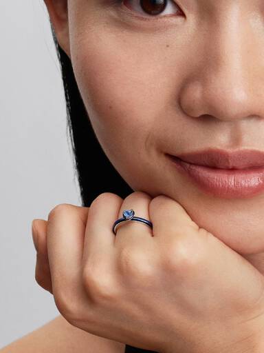 Anillo Corazón Chakra Azul