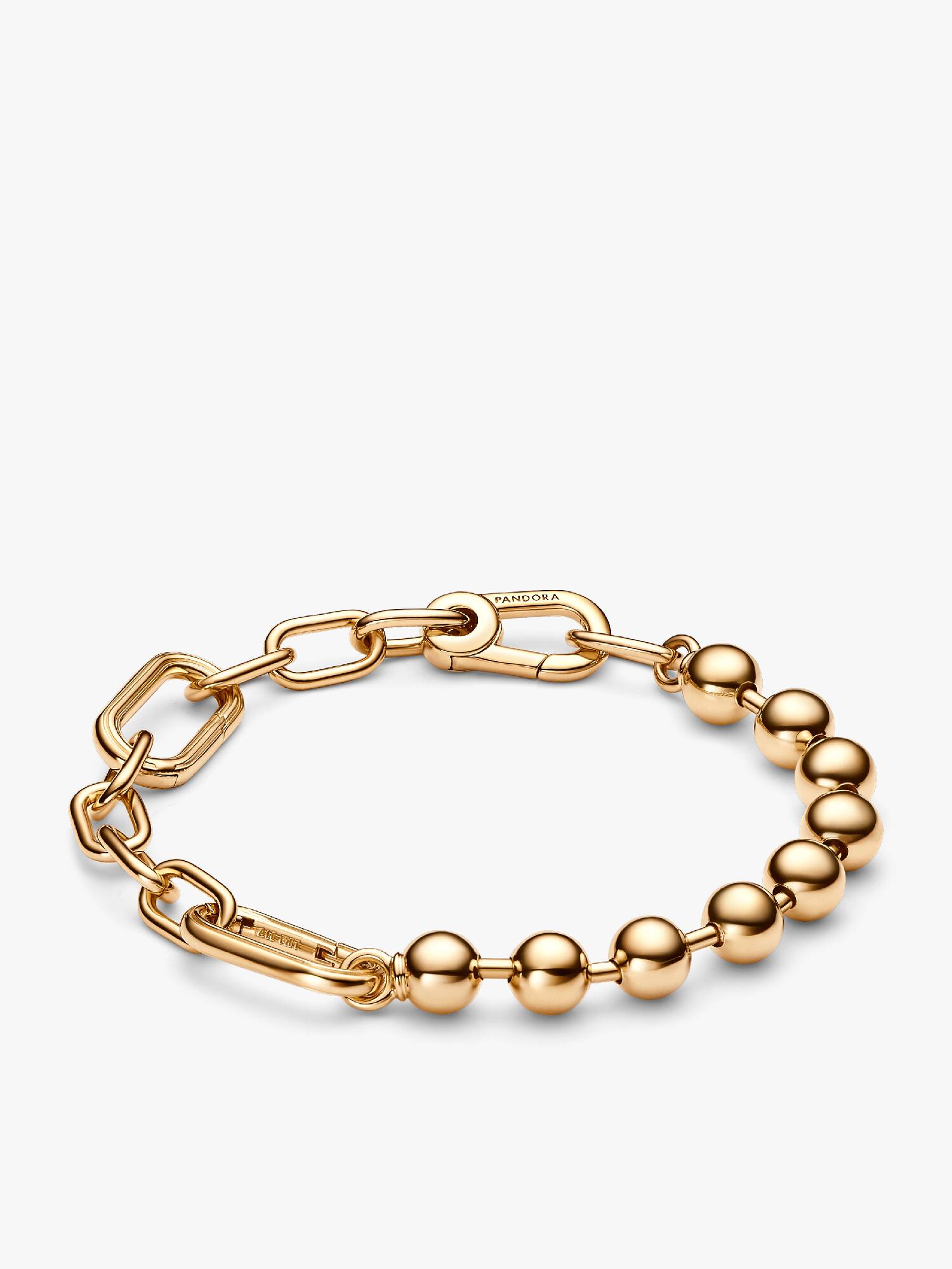 Pulsera de Cadena de Eslabones y Esferas Metálicas