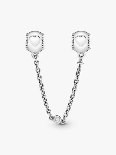 Cadena de Seguridad en plata de ley Corazones Ocultos