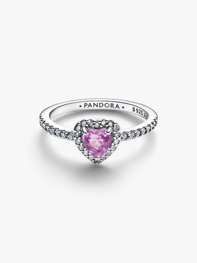 Anillo Corazón Elevado Lila