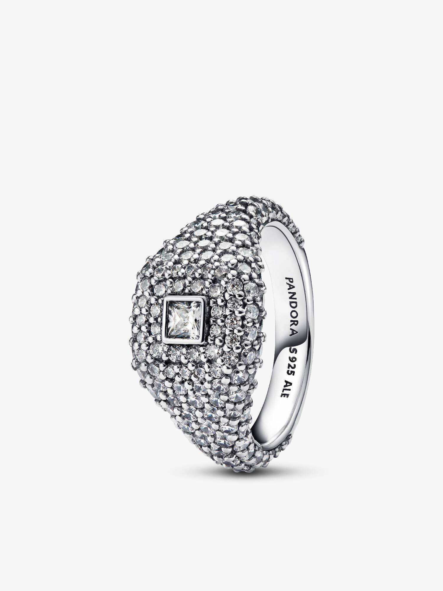 Anillo de Cóctel Cuadrado en Pavé