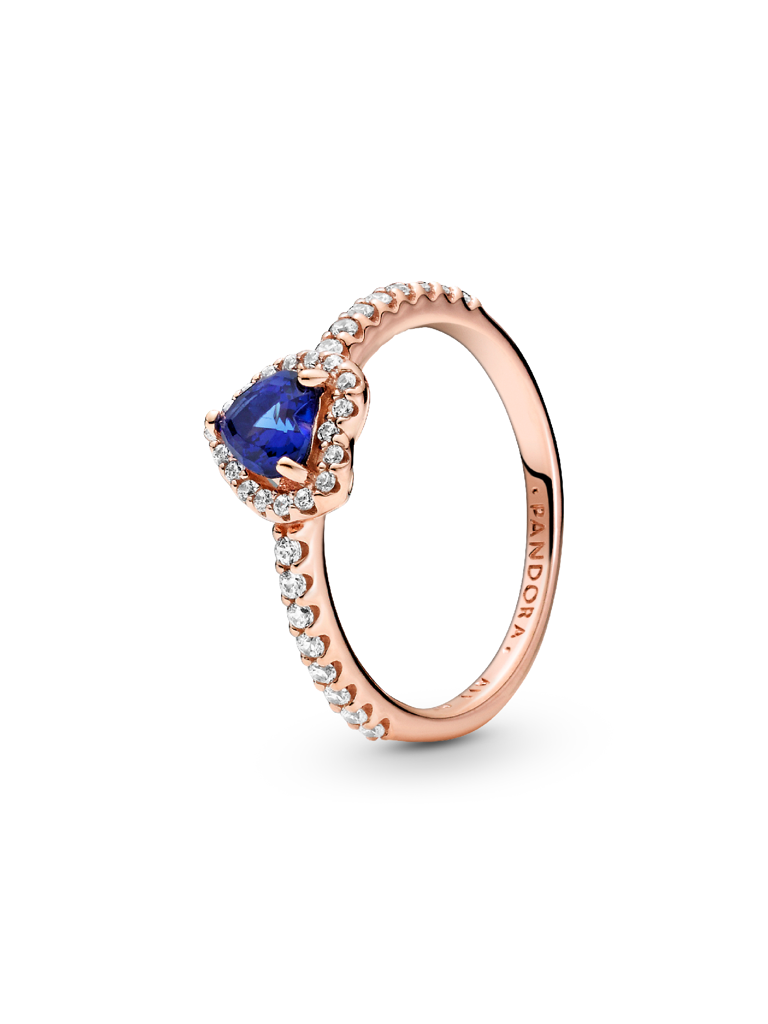 Anillo Corazón en Relieve Azul Brillante