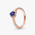 Anillo Corazón en Relieve Azul Brillante Anillo Corazón en Relieve Azul Brillante