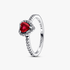 Anillo Corazón Rojo en Relieve Anillo Corazón Rojo en Relieve