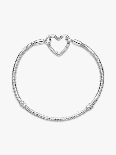 Pulsera Cadena de Serpiente con Cierre de Corazón