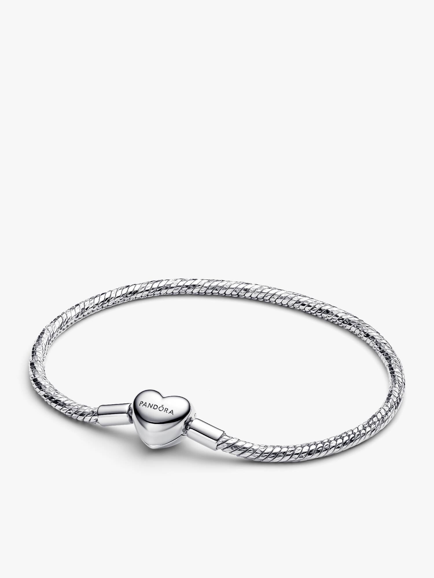 Pulsera de Cadena de Serpiente con Cierre Corazón Facetado Grabable