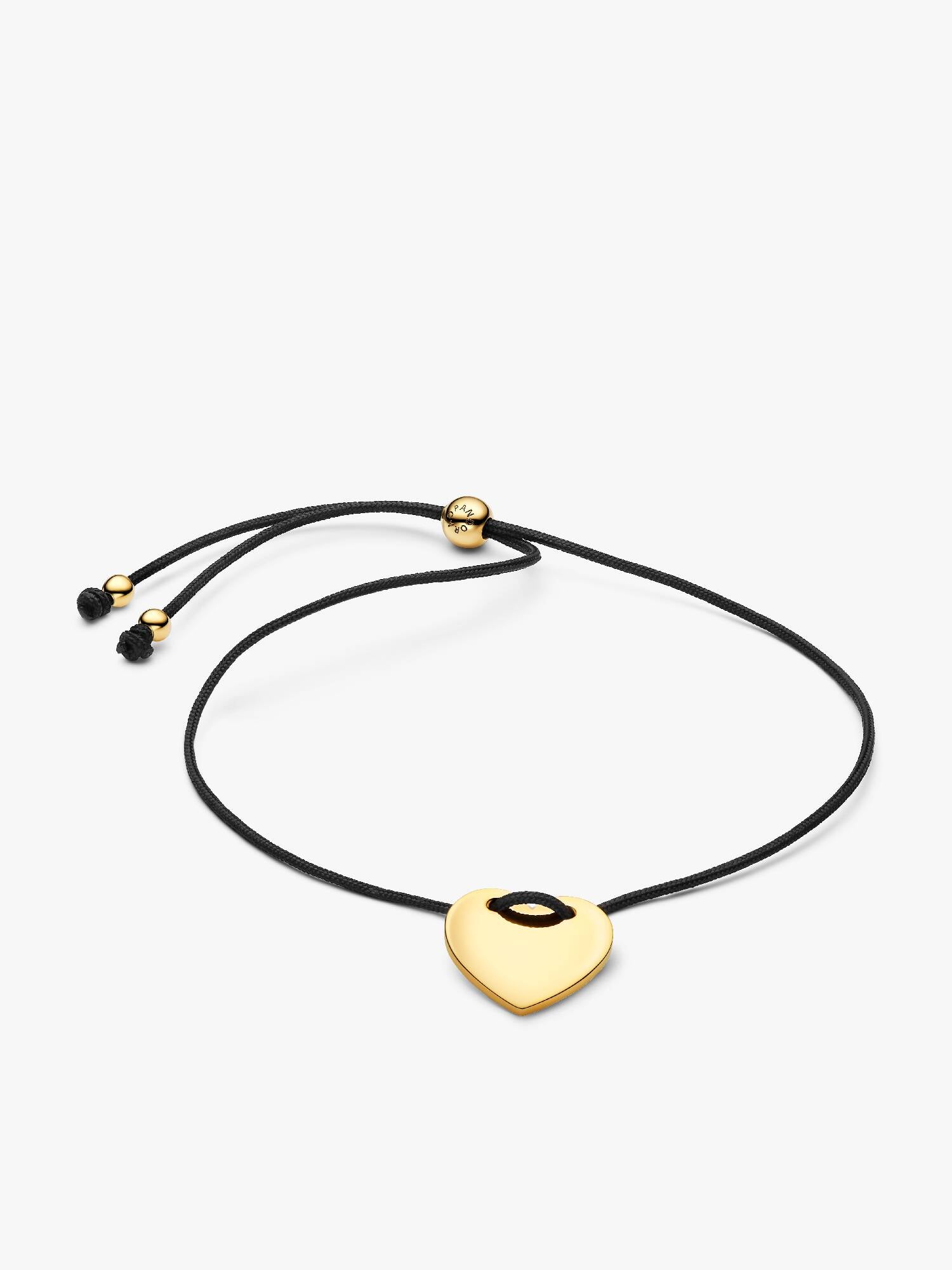 Pulsera Grabable Cordón Negro con Cierre Deslizante