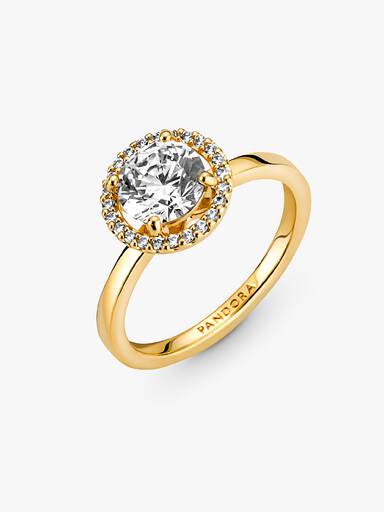 Anillo Halo Redondo Brillante