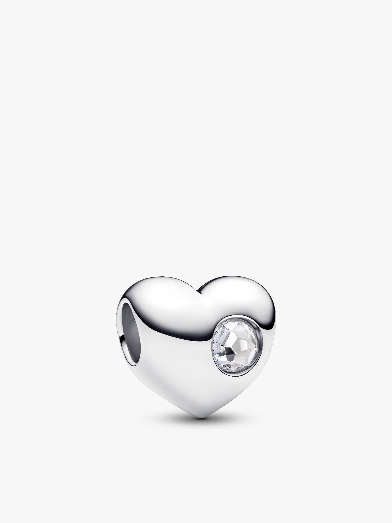 Charm Grabable Corazón Gema Transparente
