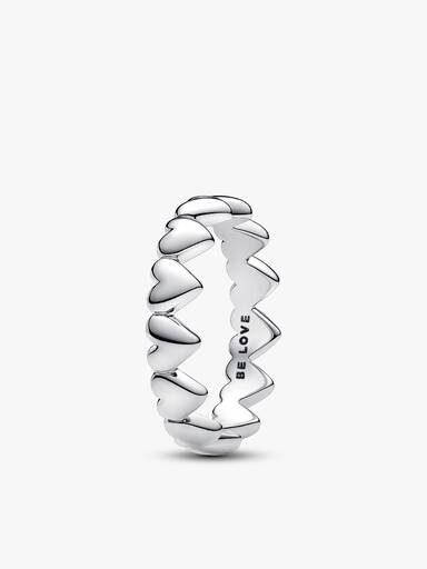 Conjunto de Anillos fila corazon