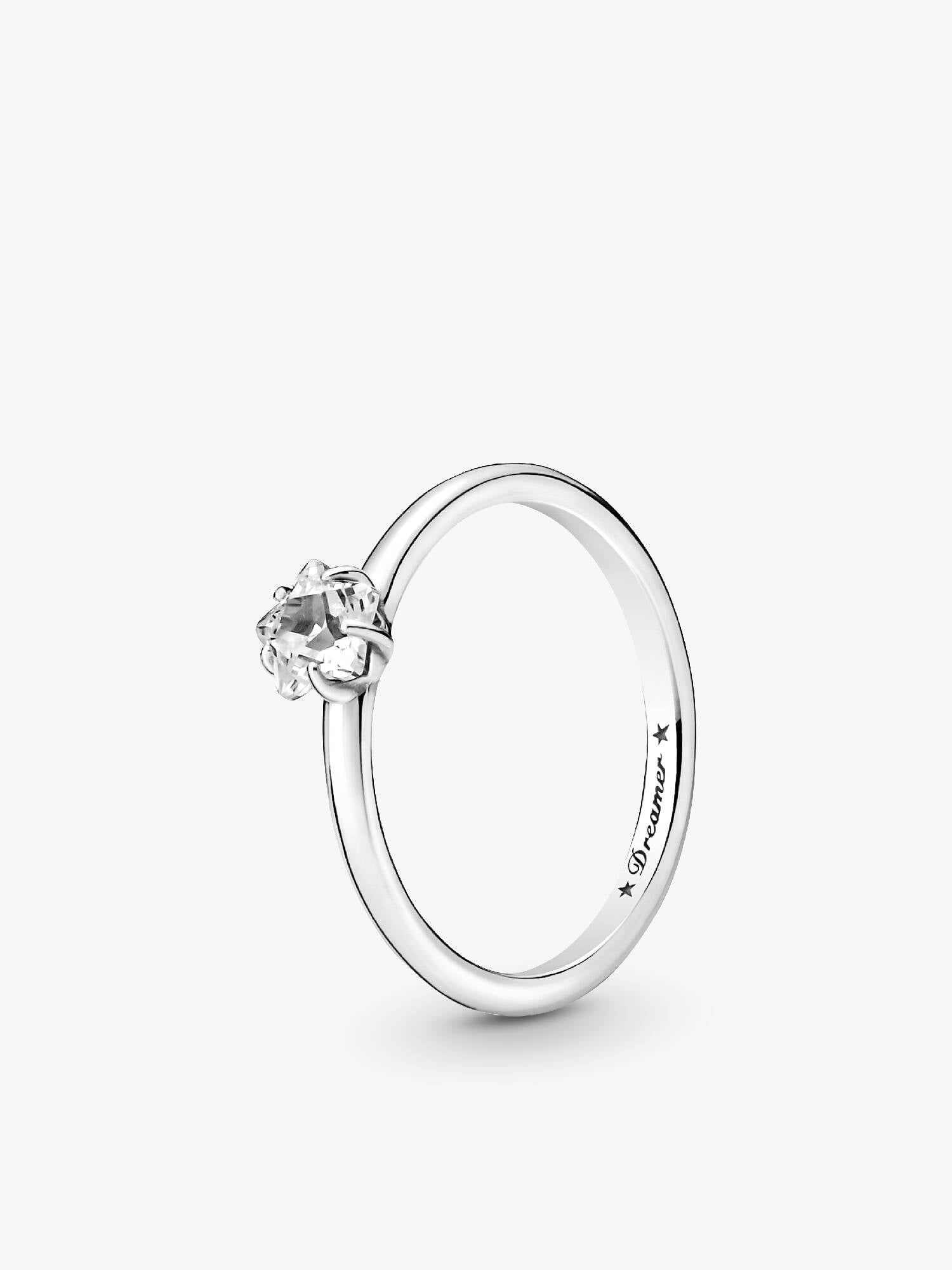 Anillo Solitario Estrella Brillante Celestial