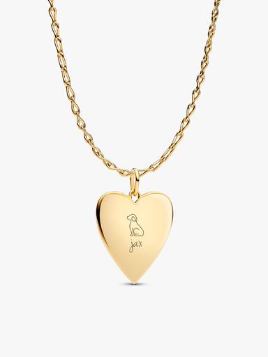 Engravable Oversized Heart Tag Pendant Necklace
