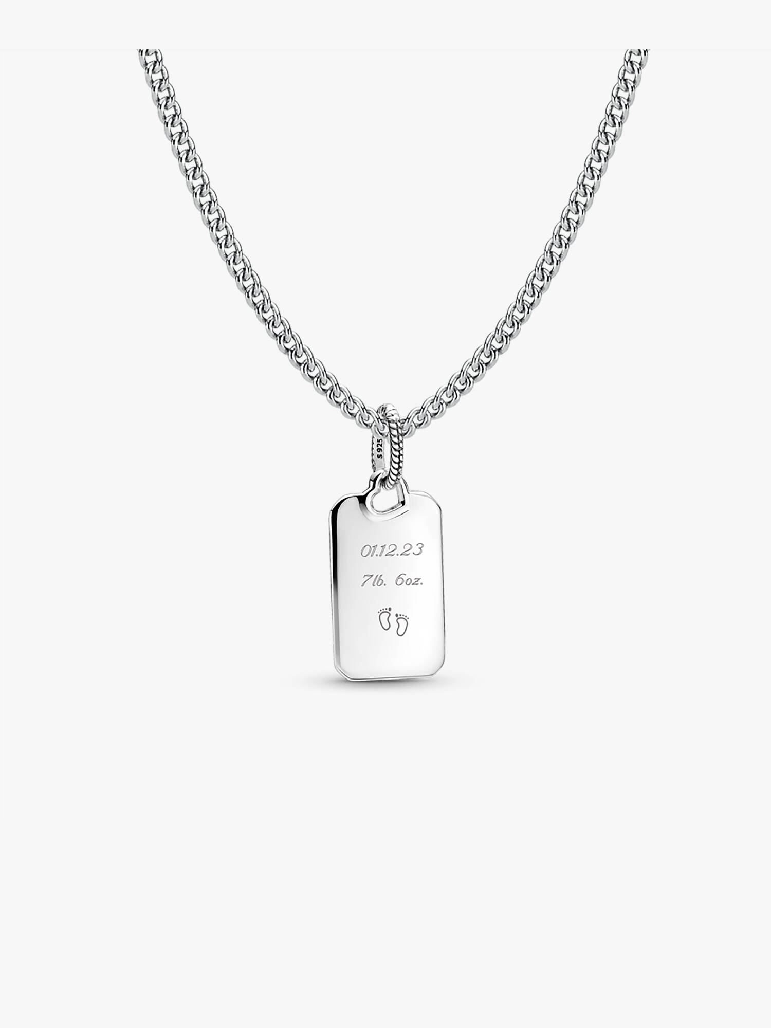 Conjunto de Regalo Collar con Colgante Etiqueta Rectangular Grabable