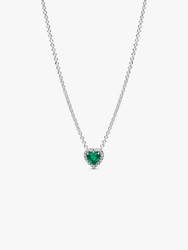 Collar Corazón Elevado Verde