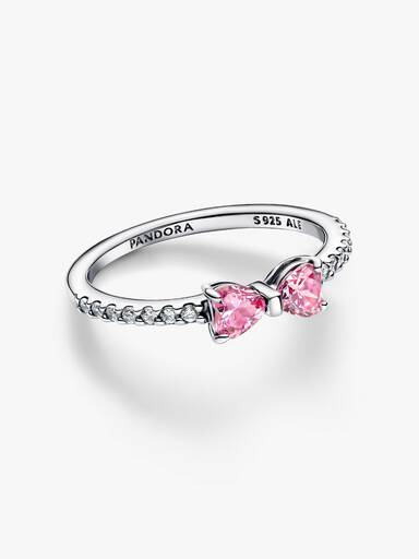 Anillo Lazo Rosa Brillante
