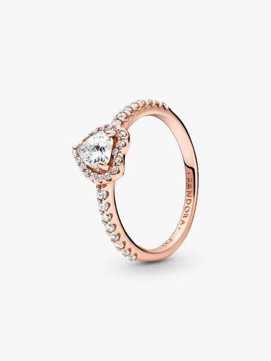 Anillo Corazón Brillante Elevado