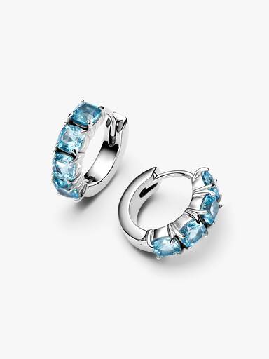 Pendientes de Aro Azul Claro