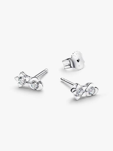 Talisman sterling silver stud earrings with 0.20 ct TW G-I VS+ round brilliant very good cut lab-grown diamonds