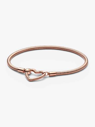 Pulsera Pandora Moments Cadena de Serpiente Cierre Corazón