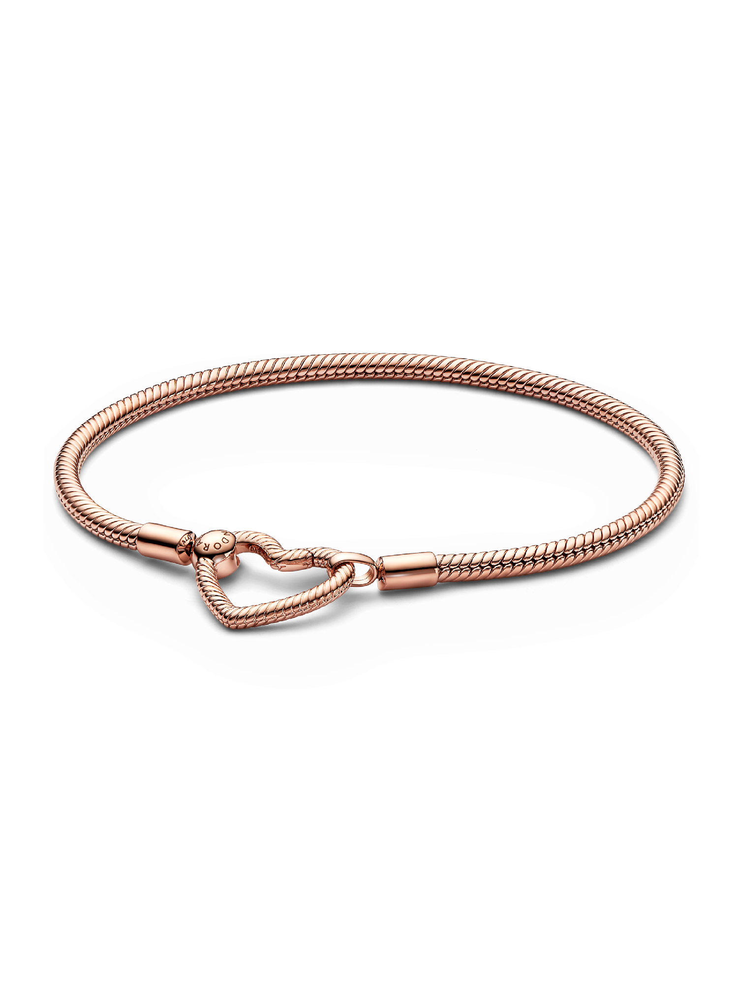Pulsera Pandora Moments Cadena de Serpiente Cierre Corazón
