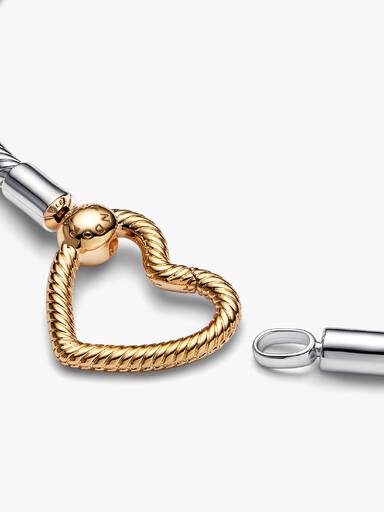 Collar de Cadena de Serpiente con Cierre de Corazón
