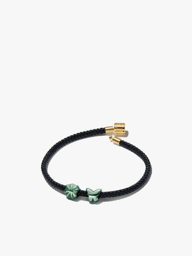 Conjunto de Pulsera de Cordón y Charms Mini Mariposa y Trébol
