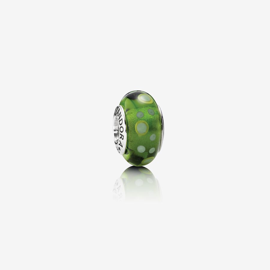 Charm Cristal de Murano Burbujas Verde image number 0