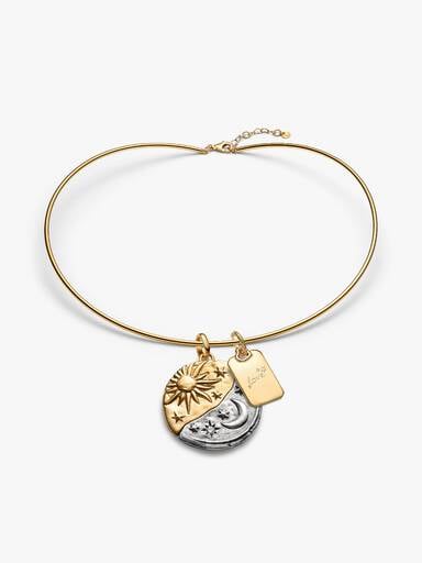 Conjunto de regalo Choker Medallón XL Sol y Luna y Colgante Grabable