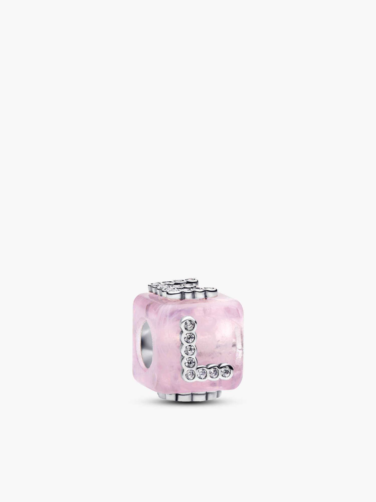 Charm Cubo Amor Cristal de Murano Rosa