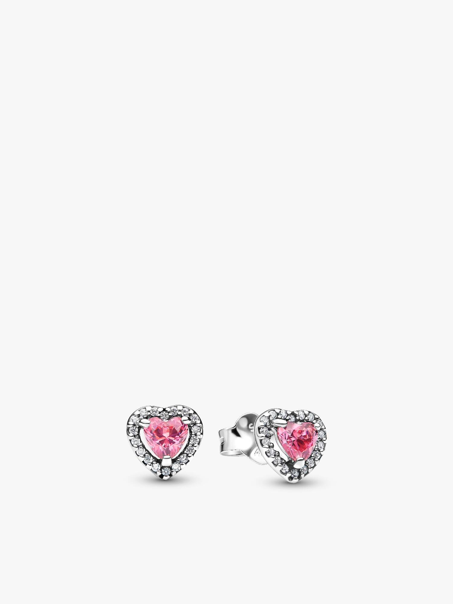 Pendientes de Botón Corazón Rosa