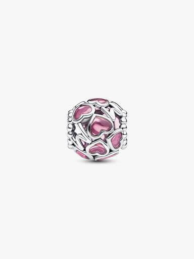Charm Mamá y Corazones en Filigrana Rosa