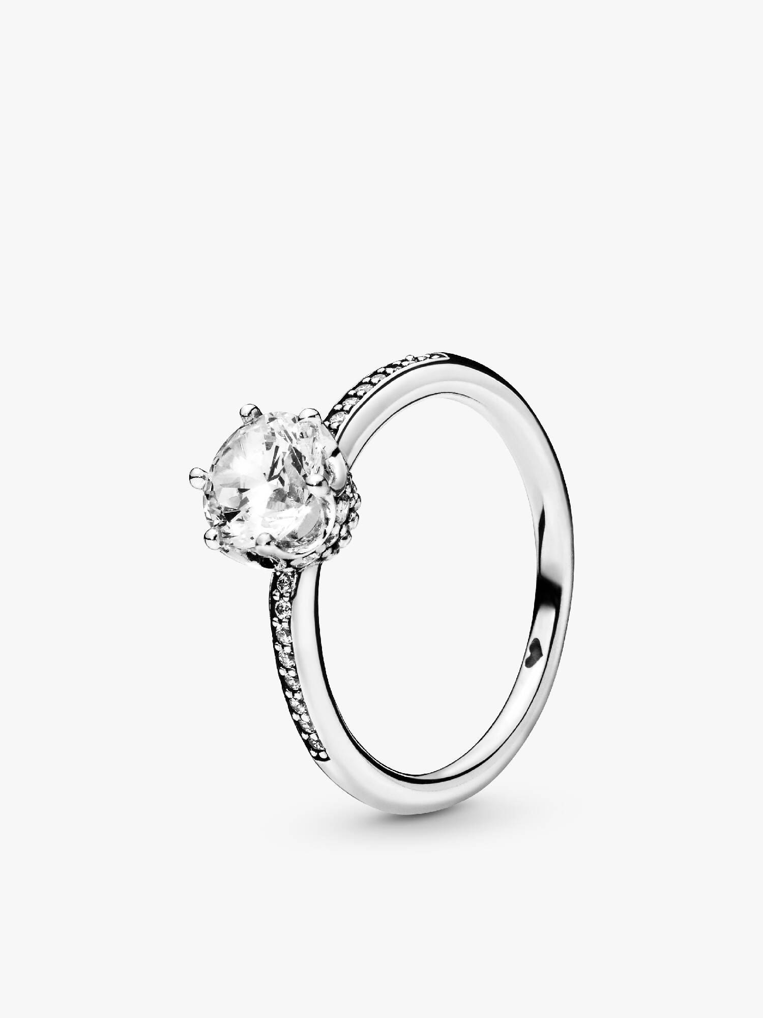 Anillo Solitario Corona Brillante Transparente