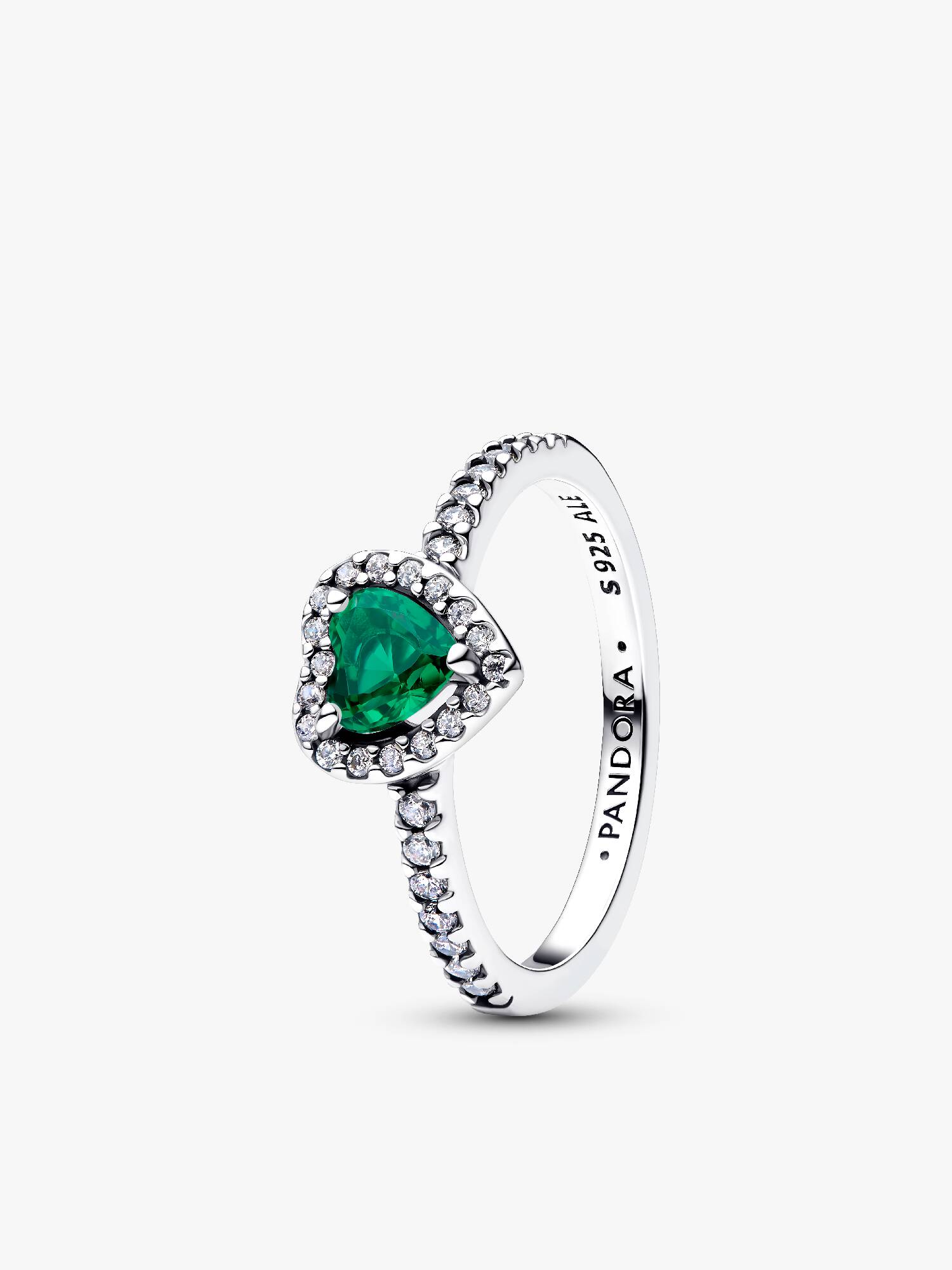 Anillo Corazón Elevado Verde