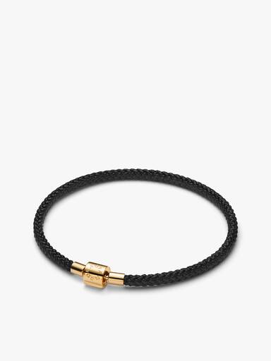 Conjunto de Regalo Pulsera Cordón Negro con Charms Mini Corazón, Nota Musical y Globo Terráqueo