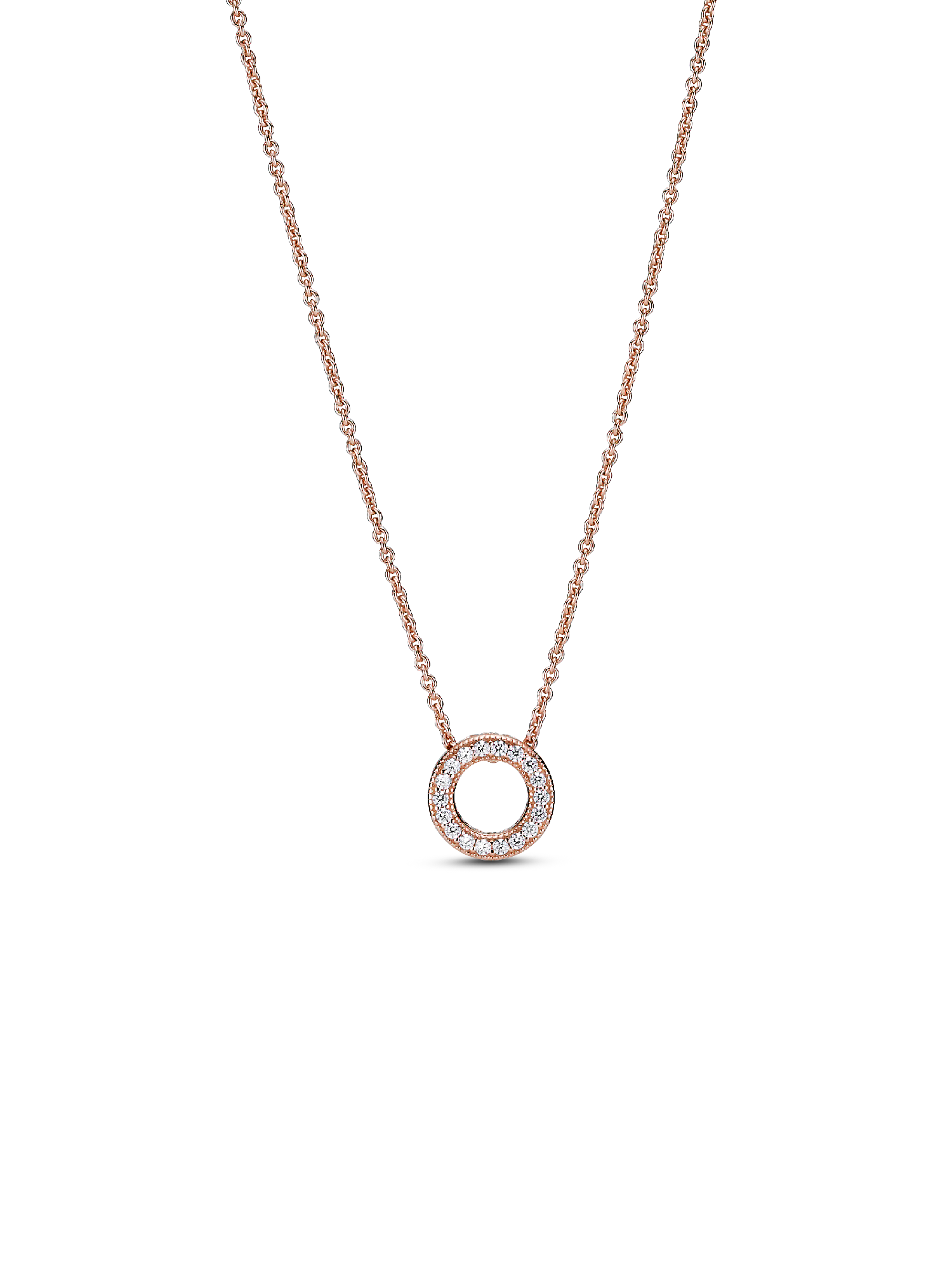 Collar Círculo en Pavé Logotipo de Pandora