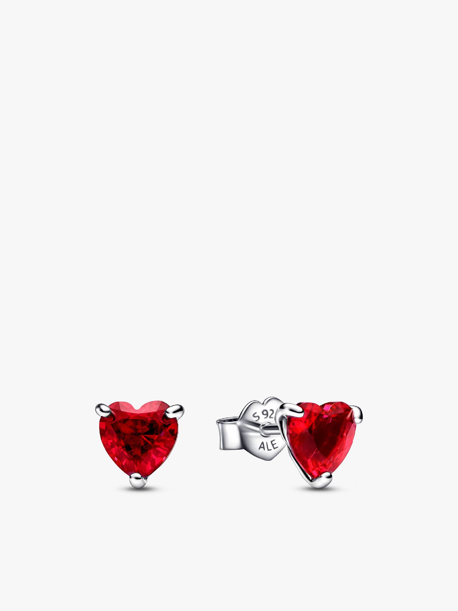 Pendientes de Botón Corazón Rojo