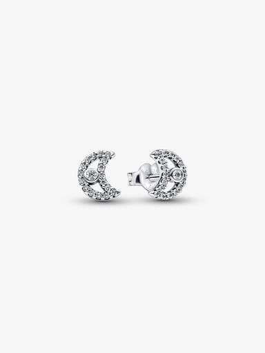 Pendientes de Botón Luna Brillante